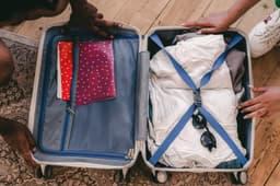 Neatly packed travel bag with essentials organized for a trip